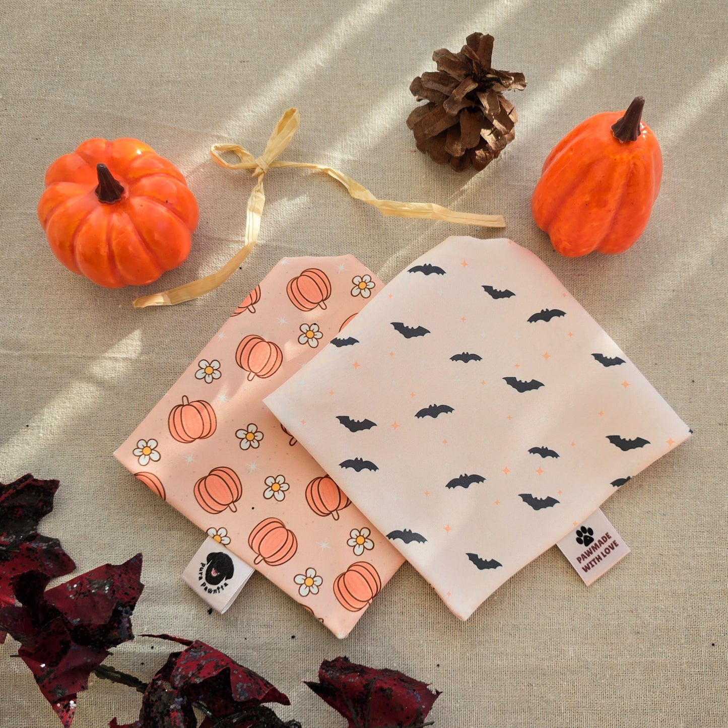 Pumpkins & Bats Reversible Bandana
