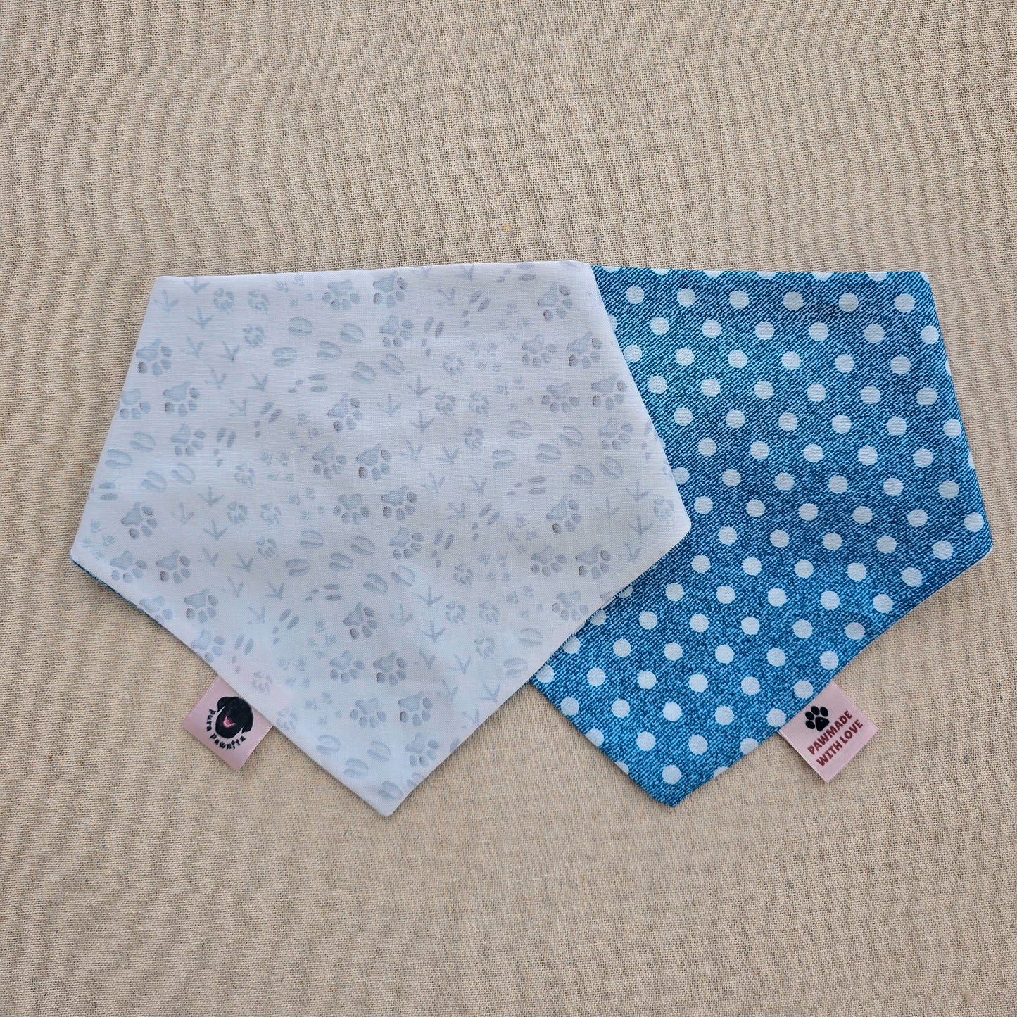 Paws & Snow Dots Reversible Bandana