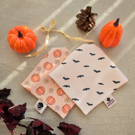 Pumpkins & Bats Reversible Bandana