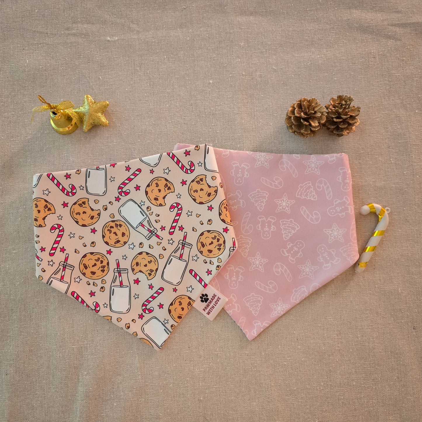 Holiday Cookie & Gingerbread Reversible Bandana