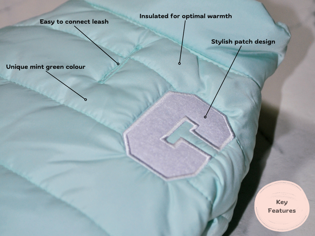 Insulated Puffer Jacket for Dogs | Mint Green Dreamy Pink