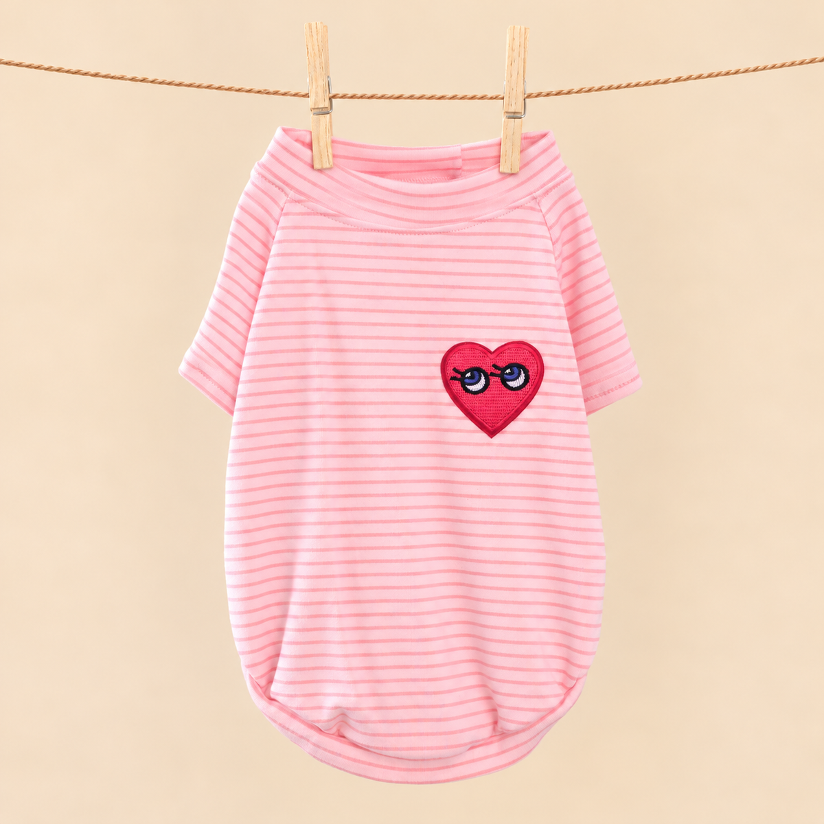 Heart Patch Tee (Yellow / Pink)