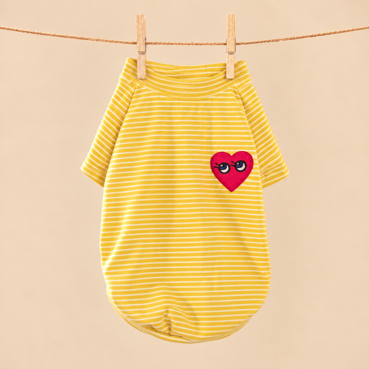 Heart Patch Tee (Yellow / Pink)