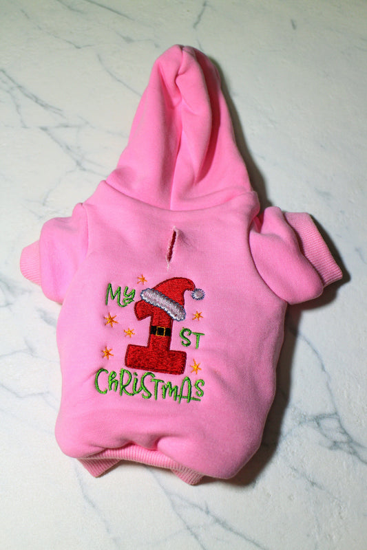 My First Christmas Embroidery Hoodie