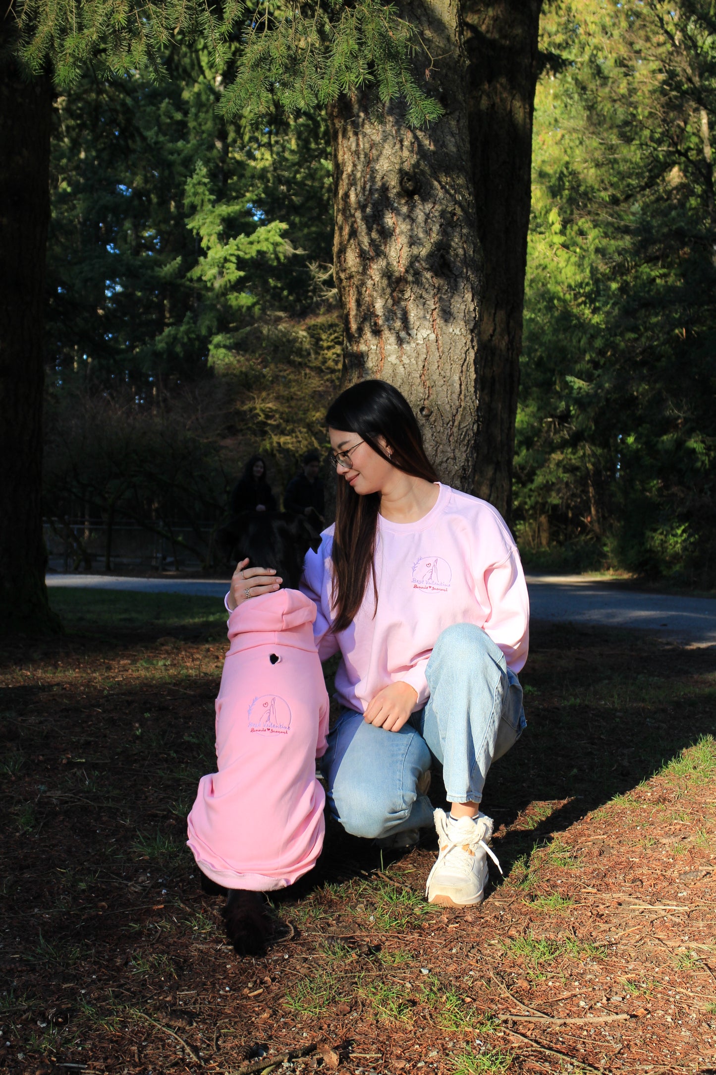 Valentine's Day Embroidered Matching Sweaters with Dog