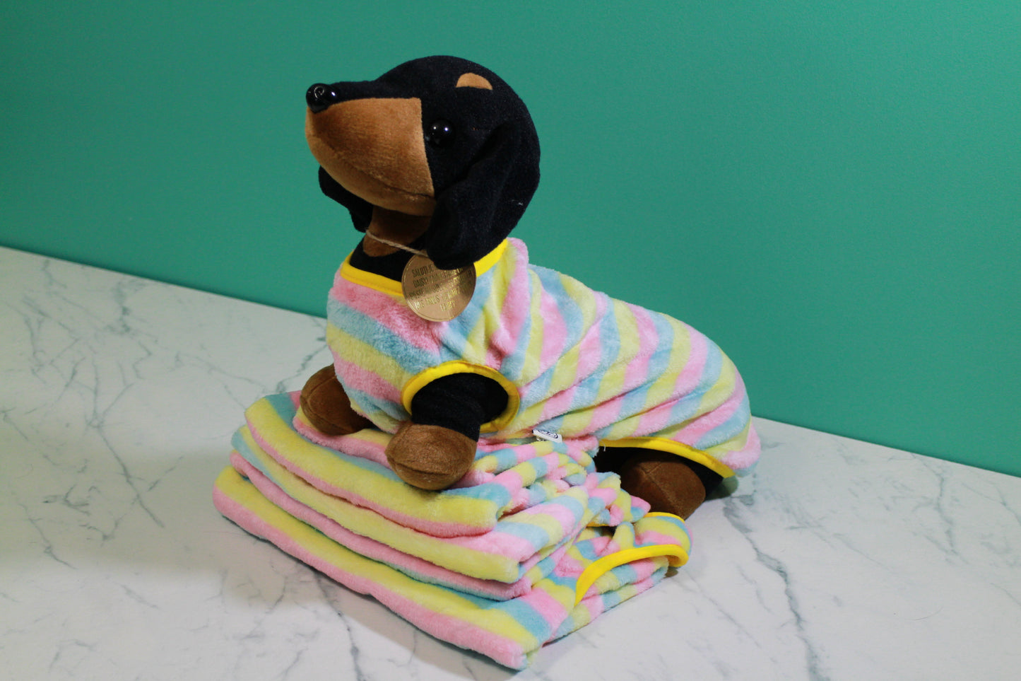 Yellow Striped Lightweight Dog Fleece Sweater